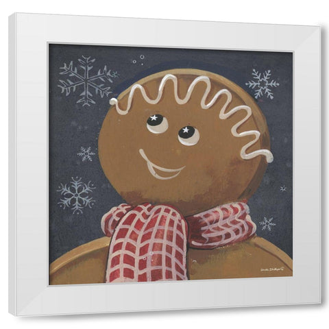 Gingerbread Cookie White Modern Wood Framed Art Print by Phillips, Anita