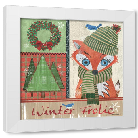 Christmas Frolic White Modern Wood Framed Art Print by Phillips, Anita
