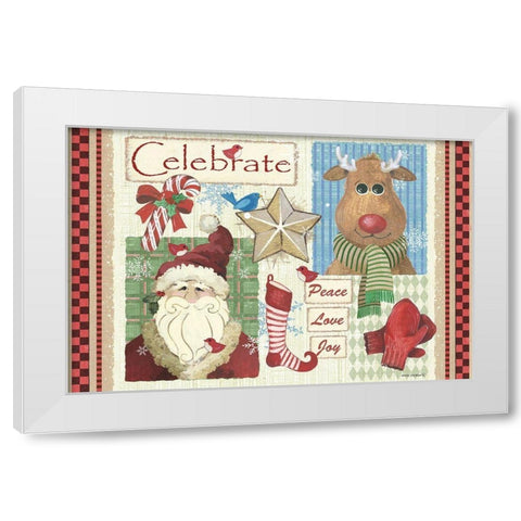 Celebrate White Modern Wood Framed Art Print by Phillips, Anita
