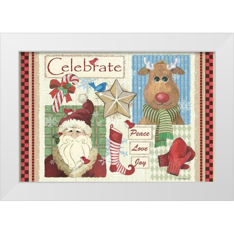 Celebrate White Modern Wood Framed Art Print by Phillips, Anita