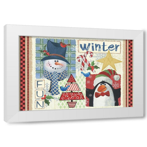 Winter Fun White Modern Wood Framed Art Print by Phillips, Anita
