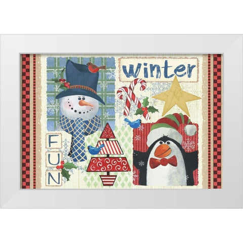 Winter Fun White Modern Wood Framed Art Print by Phillips, Anita