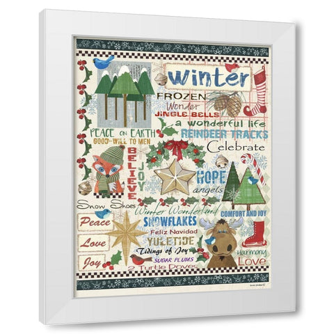 Winter Sampler White Modern Wood Framed Art Print by Phillips, Anita