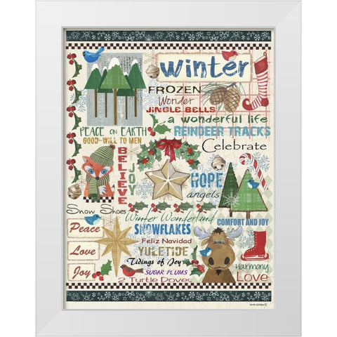 Winter Sampler White Modern Wood Framed Art Print by Phillips, Anita