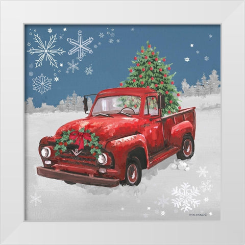 Red Truck on Blue White Modern Wood Framed Art Print by Phillips, Anita