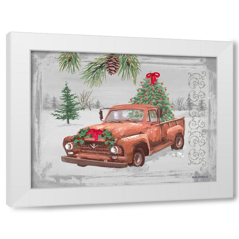 Old Orange Truck White Modern Wood Framed Art Print by Phillips, Anita
