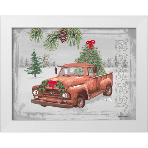 Old Orange Truck White Modern Wood Framed Art Print by Phillips, Anita
