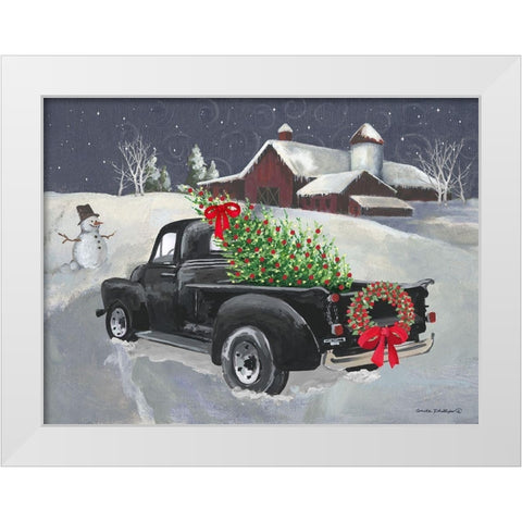 Old Truck and Barn White Modern Wood Framed Art Print by Phillips, Anita