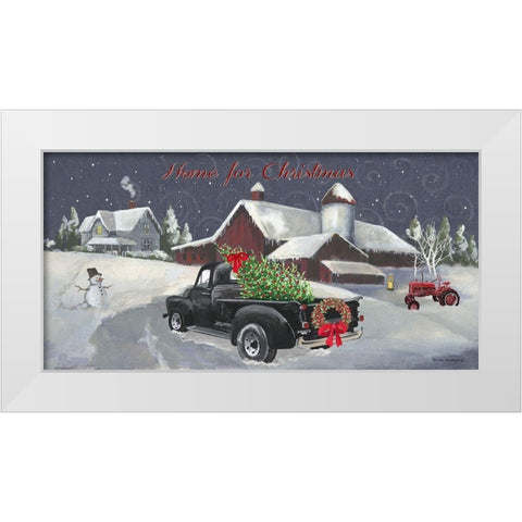 Home for Christmas White Modern Wood Framed Art Print by Phillips, Anita
