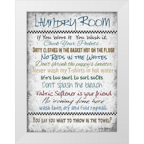 Laundry Room White Modern Wood Framed Art Print by Phillips, Anita