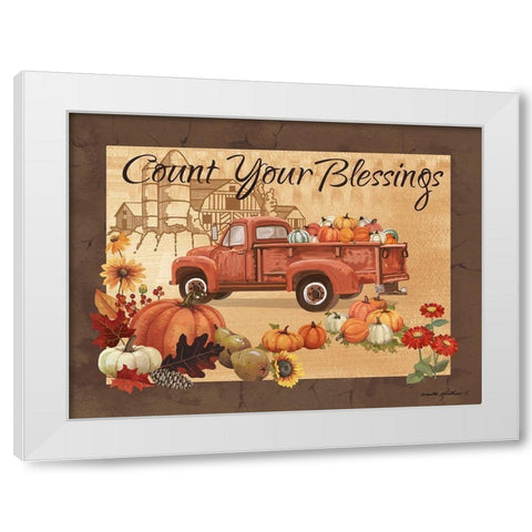 Count Your Blessings White Modern Wood Framed Art Print by Phillips, Anita