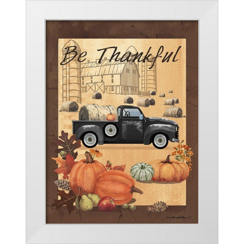 Be Thankful III White Modern Wood Framed Art Print by Phillips, Anita
