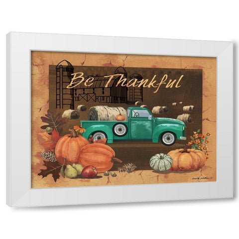 Be Thankful IV White Modern Wood Framed Art Print by Phillips, Anita