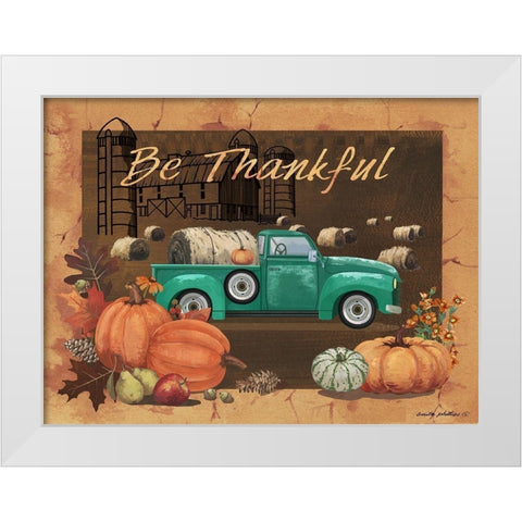Be Thankful IV White Modern Wood Framed Art Print by Phillips, Anita