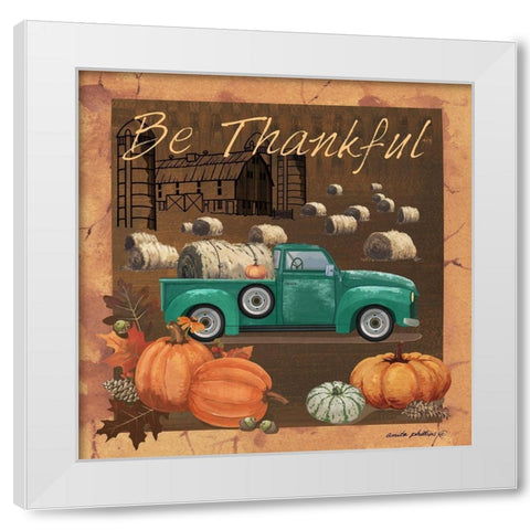 Be Thankful V White Modern Wood Framed Art Print by Phillips, Anita