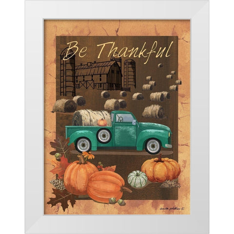 Be Thankful VI White Modern Wood Framed Art Print by Phillips, Anita