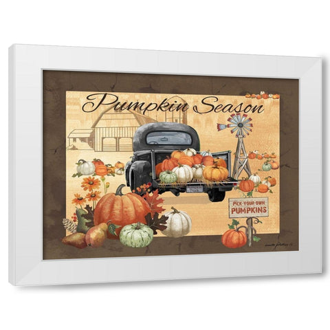 Pumpkin Season White Modern Wood Framed Art Print by Phillips, Anita