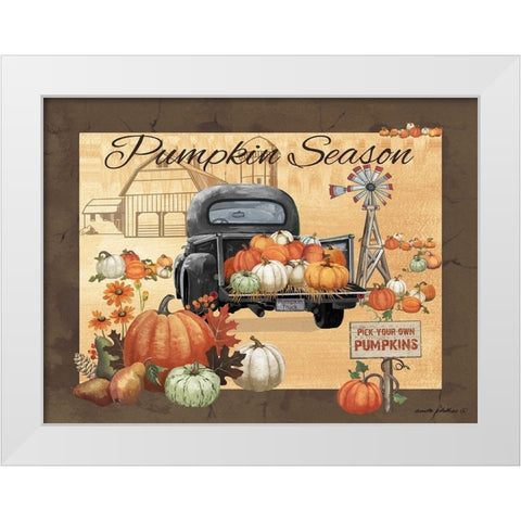 Pumpkin Season White Modern Wood Framed Art Print by Phillips, Anita