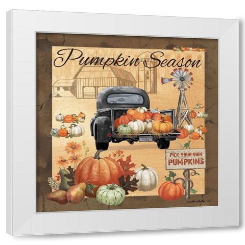 Pumpkin Season II White Modern Wood Framed Art Print by Phillips, Anita
