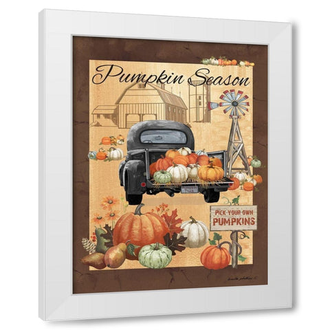 Pumpkin Season III White Modern Wood Framed Art Print by Phillips, Anita