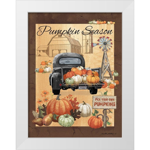 Pumpkin Season III White Modern Wood Framed Art Print by Phillips, Anita