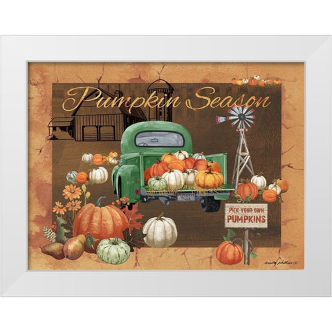 Pumpkin Season IV White Modern Wood Framed Art Print by Phillips, Anita