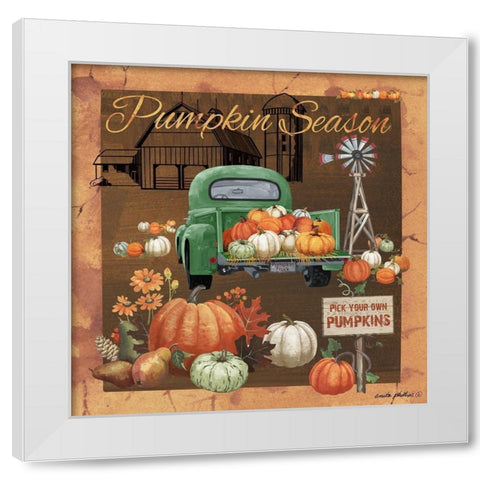Pumpkin Season V White Modern Wood Framed Art Print by Phillips, Anita
