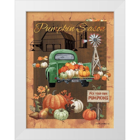 Pumpkin Season VI White Modern Wood Framed Art Print by Phillips, Anita