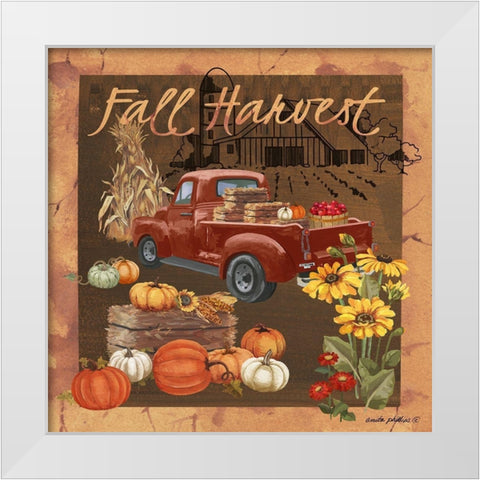 Fall Harvest V White Modern Wood Framed Art Print by Phillips, Anita
