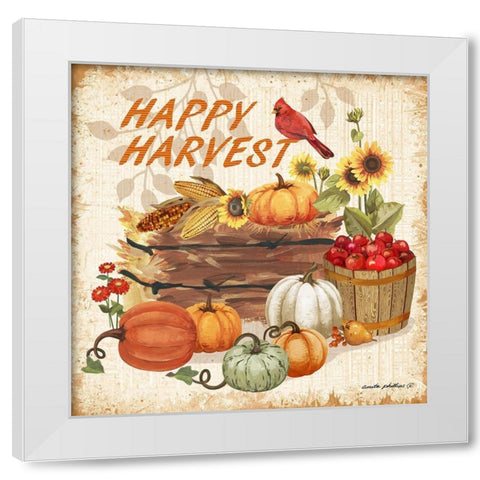 Happy Harvest White Modern Wood Framed Art Print by Phillips, Anita