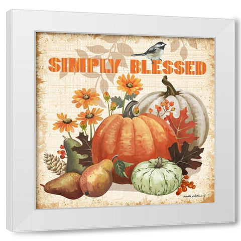 Simply Blessed White Modern Wood Framed Art Print by Phillips, Anita