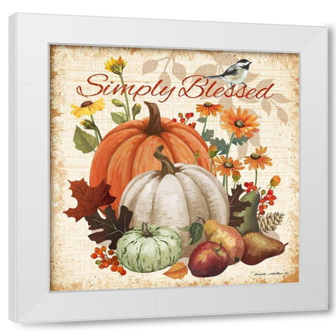 Simply Blessed White Modern Wood Framed Art Print by Phillips, Anita