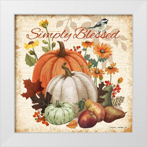 Simply Blessed White Modern Wood Framed Art Print by Phillips, Anita