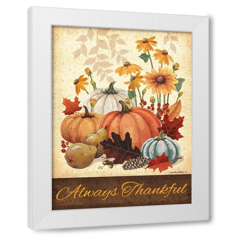 Always Thankful White Modern Wood Framed Art Print by Phillips, Anita