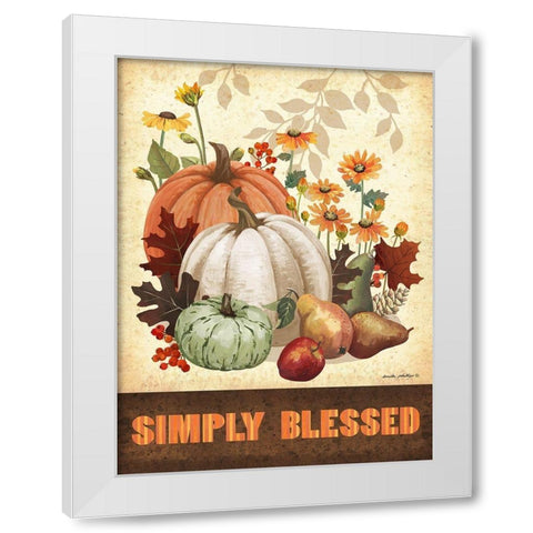 Simply Blessed White Modern Wood Framed Art Print by Phillips, Anita