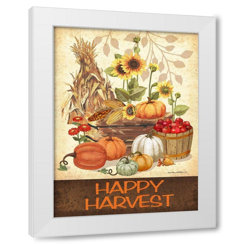 Happy Harvest White Modern Wood Framed Art Print by Phillips, Anita