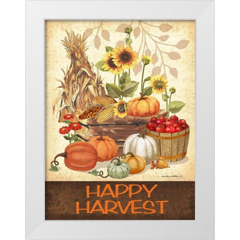 Happy Harvest White Modern Wood Framed Art Print by Phillips, Anita