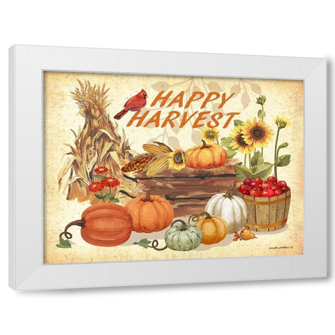 Happy Harvest White Modern Wood Framed Art Print by Phillips, Anita