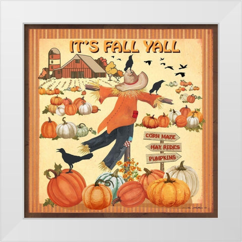 Its Fall Yall White Modern Wood Framed Art Print by Phillips, Anita