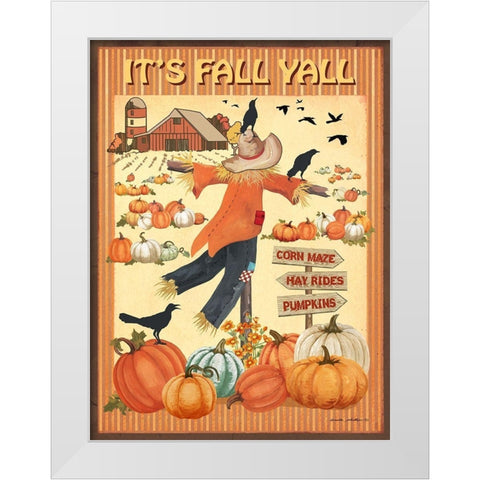 Its Fall Yall II White Modern Wood Framed Art Print by Phillips, Anita