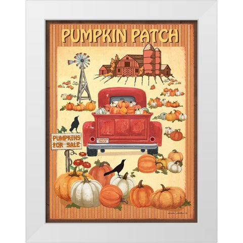 Pumpkin Patch II White Modern Wood Framed Art Print by Phillips, Anita
