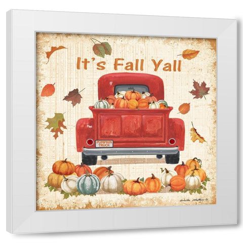 Its Fall Yall White Modern Wood Framed Art Print by Phillips, Anita