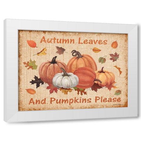 Pumpkins Please White Modern Wood Framed Art Print by Phillips, Anita