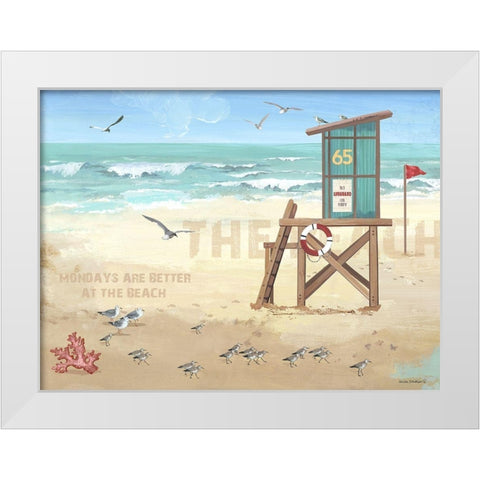 Mondays are Better White Modern Wood Framed Art Print by Phillips, Anita