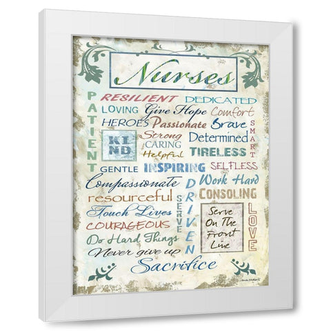 Nurses White Modern Wood Framed Art Print by Phillips, Anita