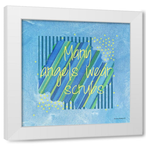 Angels Wear Scrubs White Modern Wood Framed Art Print by Phillips, Anita