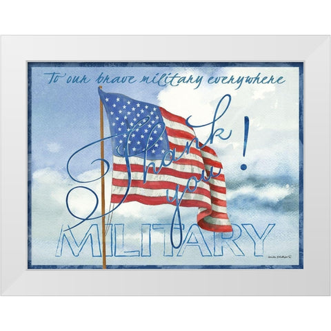 Thank You Military White Modern Wood Framed Art Print by Phillips, Anita