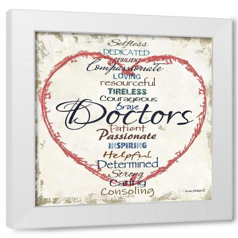 Doctors Heart White Modern Wood Framed Art Print by Phillips, Anita
