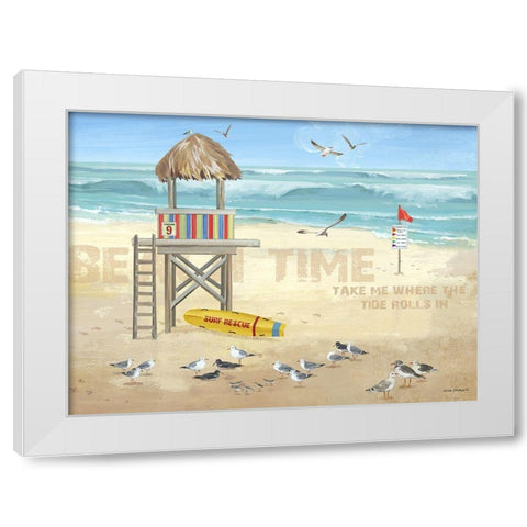 Where the Tide Rolls In White Modern Wood Framed Art Print by Phillips, Anita