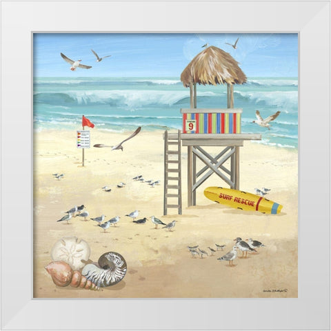 Lifeguard III White Modern Wood Framed Art Print by Phillips, Anita